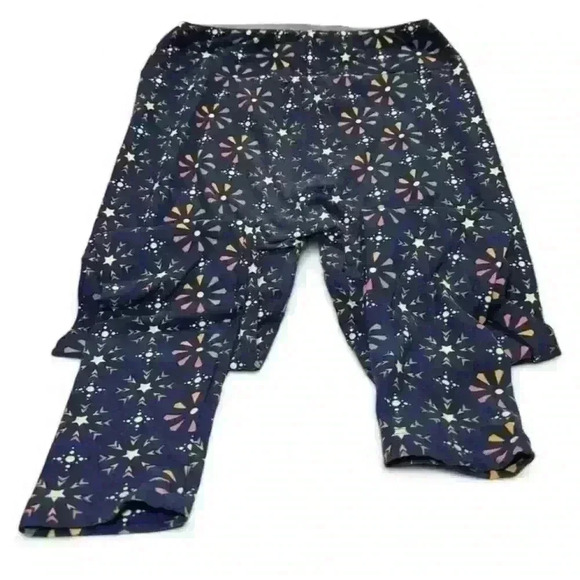 LulaRoe Women's Floral Print Leggings Blue Size Casual Stretchy-One Size - Picture 3 of 4
